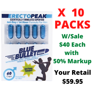 (C) ErectoPeak Blue Bullet 10 Pack - 50% Markup