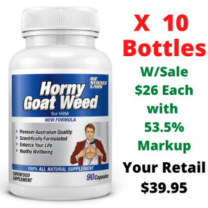 (C) Horny Goat Weed for Him 10 Bottles – 53.5% Markup